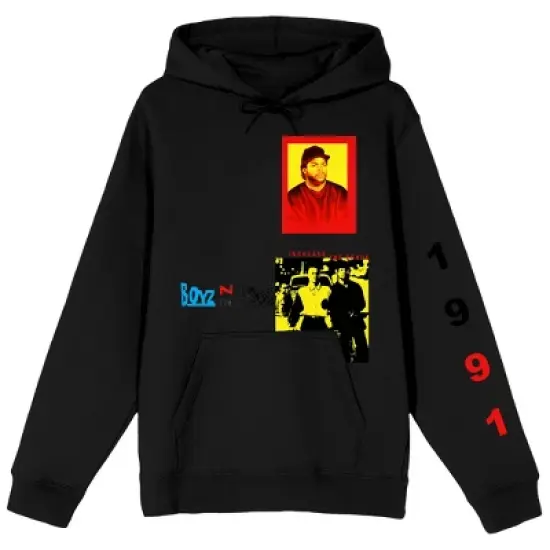 Boyz N The Hood Long Sleeve Black Adult Hooded Sweatshirt image {3}
