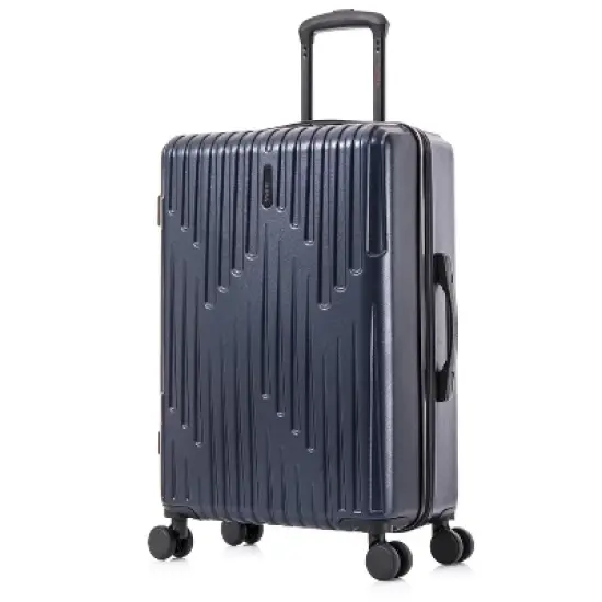 InUSA Drip Lightweight Hardside Medium Checked Spinner Suitcase - Blue image {1}