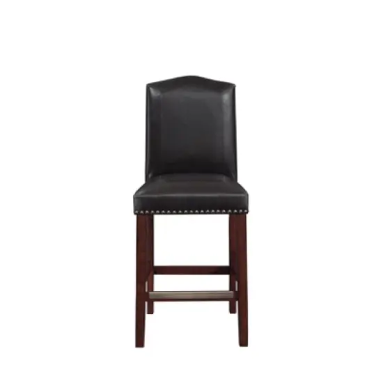 Carteret Brown Leather Counter Stool in Espresso - Comfort Pointe  image {9}