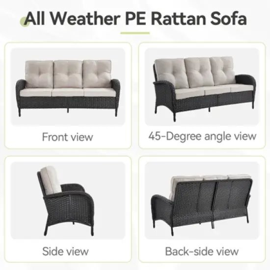 Gymojoy Outdoor Sofa Rocking Chair Side Table with Ottomans Patio Funiture image {11}