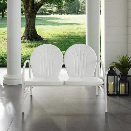 Griffith Outdoor Loveseat - White - Crosley image {2}