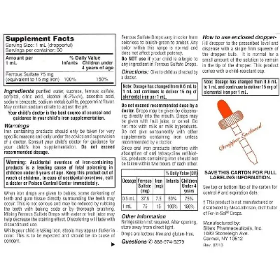 Silarx Ferrous Sulfate Iron Supplement Drops - 50 ml image {1}