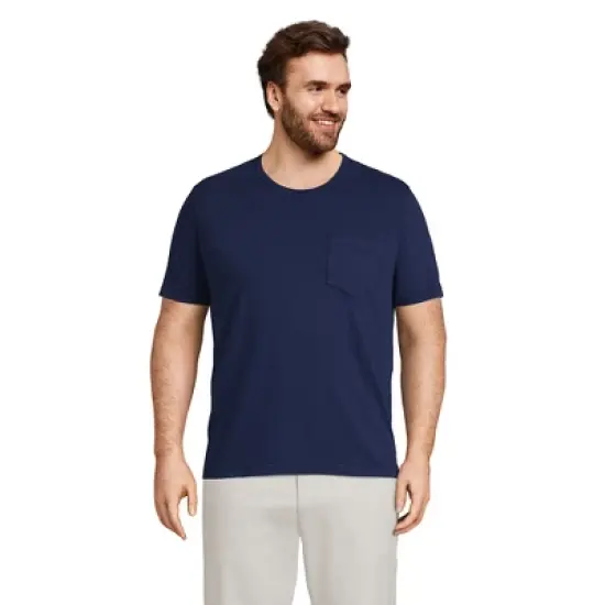 Lands' End Men's Short Sleeve Garment Dye Slub Pocket Tee image {7}