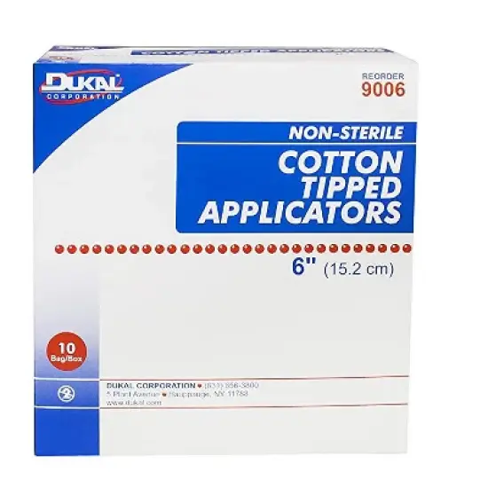 Dukal Applicator 6 In. Cotton Tip Non-Sterile (Box of 100) image {1}