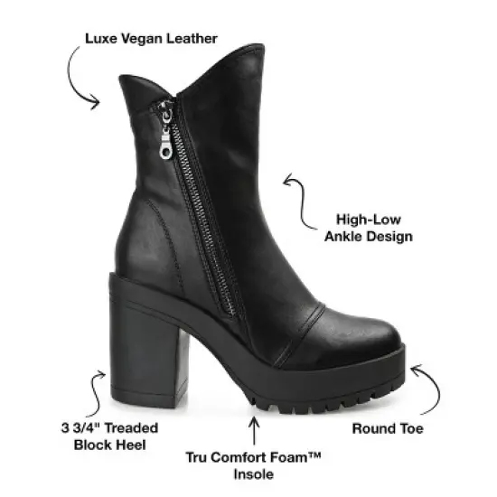 Journee Collection Womens Jaquie Round Toe Platform High Ankle Booties image {7}