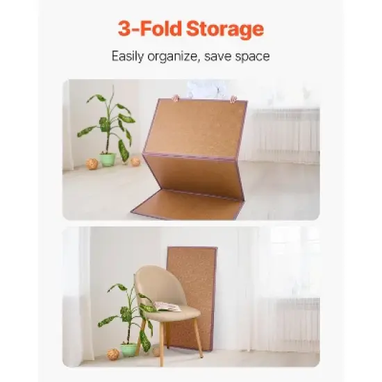 VEVOR Japanese Tatami Mat, 80 x 39 in Foldable Handwoven Natural Rattan Tatami Mat, Non-Slip & Easily Cleaned Japanese Tatami Floor Mat, Brown image {6}