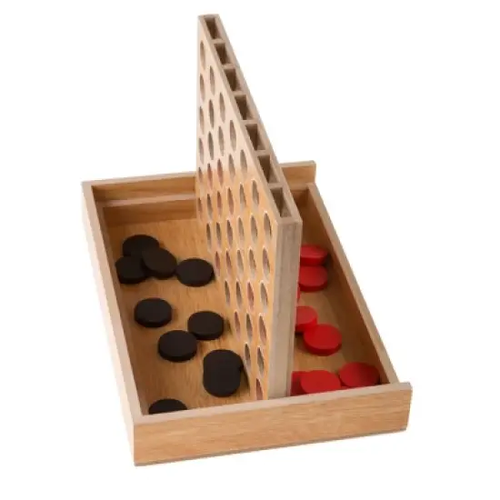 Toy Time Kids' Classic Wooden Four in a Row Game image {4}