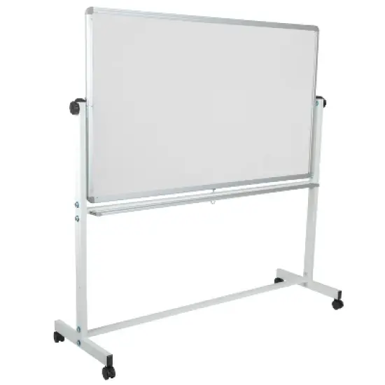 Emma and Oliver Reversible Mobile Cork Bulletin Board and White Board Stand with Pen Tray image {8}