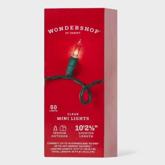 50ct Incandescent Mini Christmas String Lights with Green Wire - Wondershop&trade; image {4}