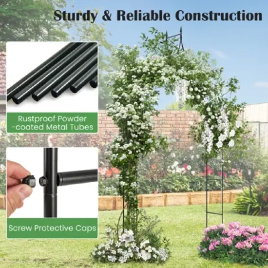 Tangkula Garden Arbor Gothic Style Decorative Metal Garden Arch Outdoor Patio Pergola for Vine Rose Climbing image {6}