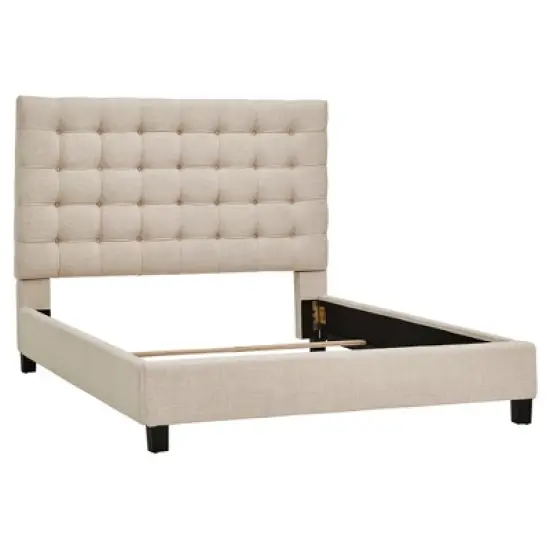 King Ascott Hill Button Tufted Bed Oatmeal - Inspire Q image {3}