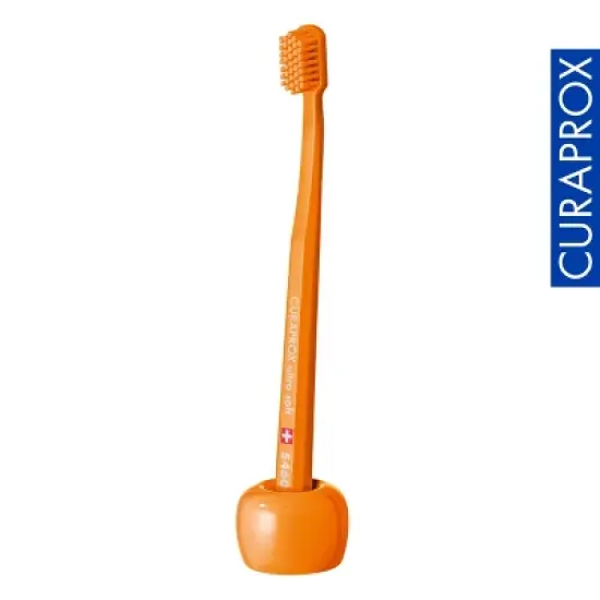 Curaprox Toothbrush Holder Orange, Hygienic Upright Stand for Clean and Organized Storage image {1}