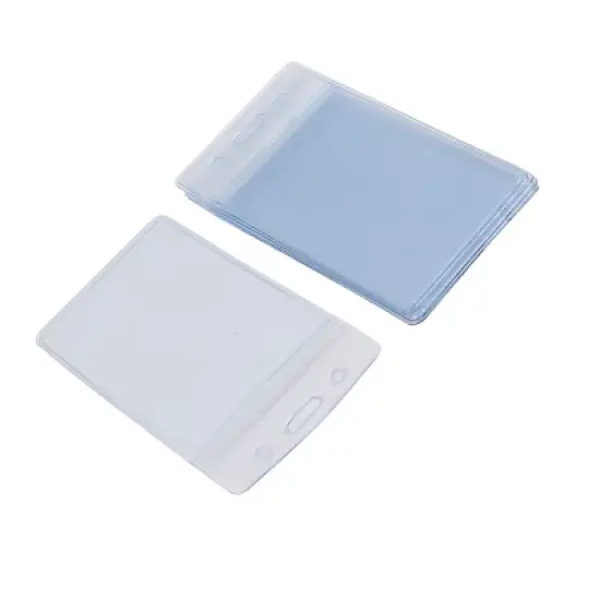 Unique Bargains Office Company Business Exhibition ID Name Plastic Credit Card Holder Clear 5pcs image {3}