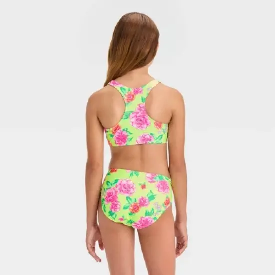 Girls' 'Bright Peony' Floral Printed Bikini Set - art class&trade; image {2}