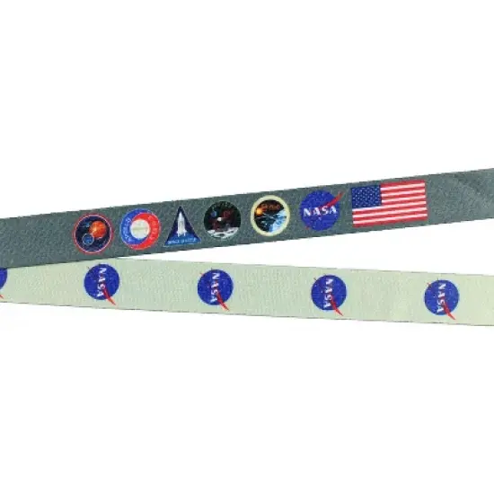 NASA ID Lanyard Badge Holder Classic Logo With 2" Rubber Charm Pendant image {2}