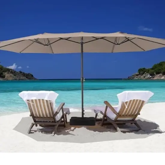 GustoWave Outdoor 15FT Double-Sided Patio Umbrella with Base image {6}