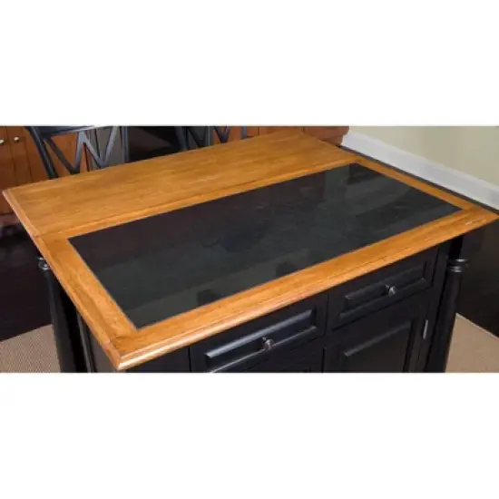 Monarch Kitchen Island Granite Top Black/Oak - Home Styles image {1}