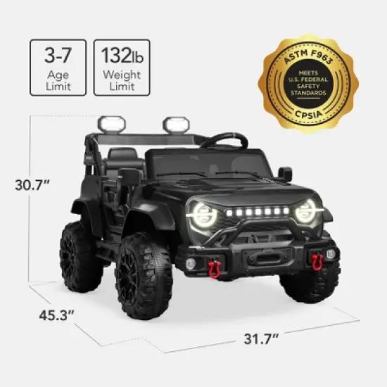 Best Choice Products Kids 24V 2-Seater Electric Ride-On Car Truck w/ Parent Control, Bluetooth, LED Lights image {1}