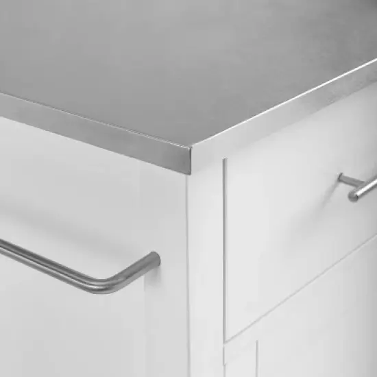 Savannah Stainless Steel Top Compact Kitchen Island Cart White - Crosley image {14}