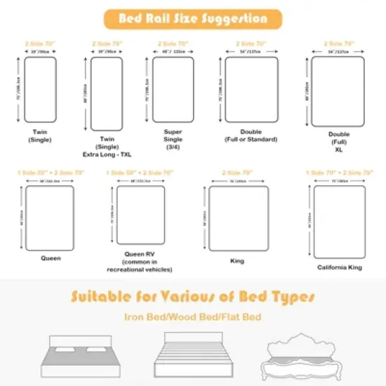 Safstar 57" Bed Rails for Toddlers Vertical Lifting Baby Bedrail Guard with Lock Grey image {5}