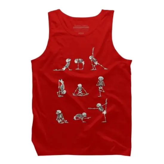 Men's Design By Humans Skeleton Yoga By huebucket Tank Top image {5}