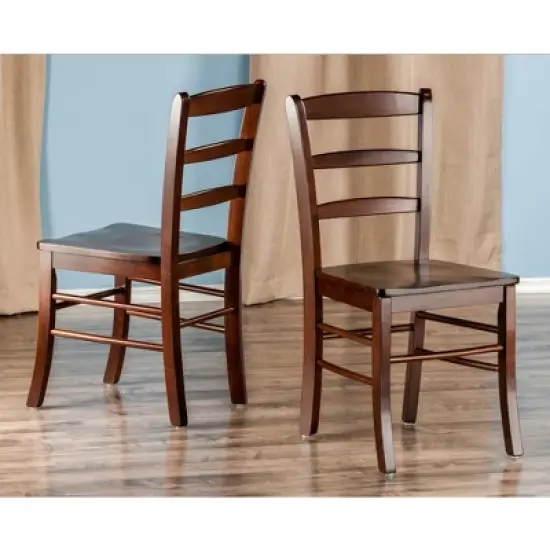 3pc Groveland Square Dining Table with 2 Chairs Walnut - Winsome image {3}