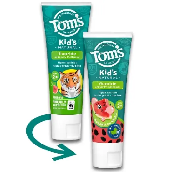 Tom&rsquo;s of Maine Watermelon Wiggle Kids'  Anticavity Fluoride Toothpaste - 5.1oz image {1}
