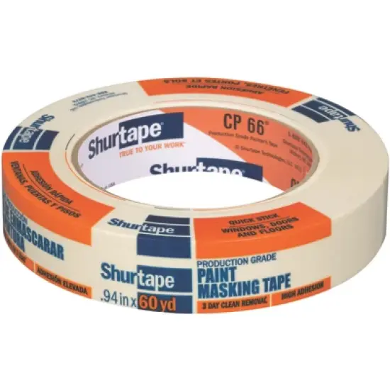 Shurtape CP 66 0.94 in. W X 60 yd L Natural High Strength Masking Tape 1 pk (Case of 36) image {1}