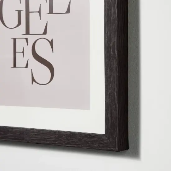 11" x 14" Los Angeles Framed Under Glass with Mat Dark Wood - Threshold&trade; designed with Studio McGee: Modern Typography Wall Decor image {2}