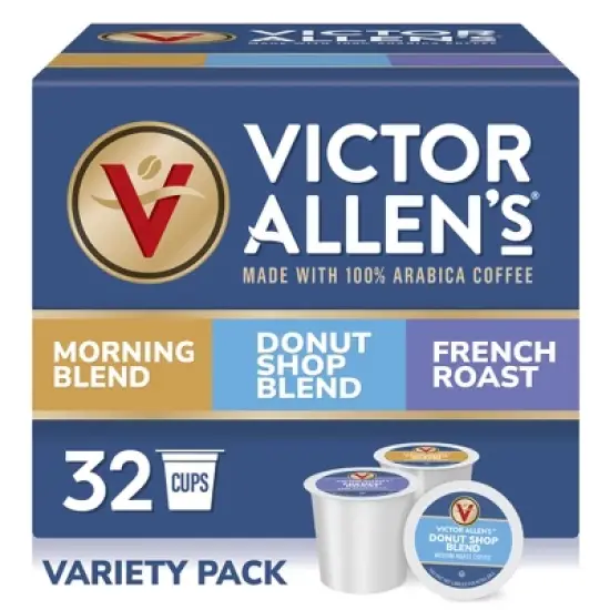 Victor Allen's Coffee Variety Pack (Morning Blend, Donut Shop Blend, and French Roast), 32 Count, Single Serve Coffee Pods for Keurig K-Cup Brewers image {8}