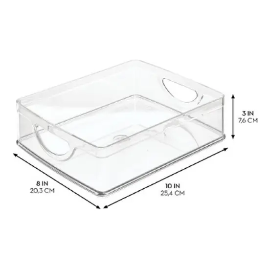 Stackable Pantry Bin with Handles - Set of 2 - Clear - Made in USA image {6}