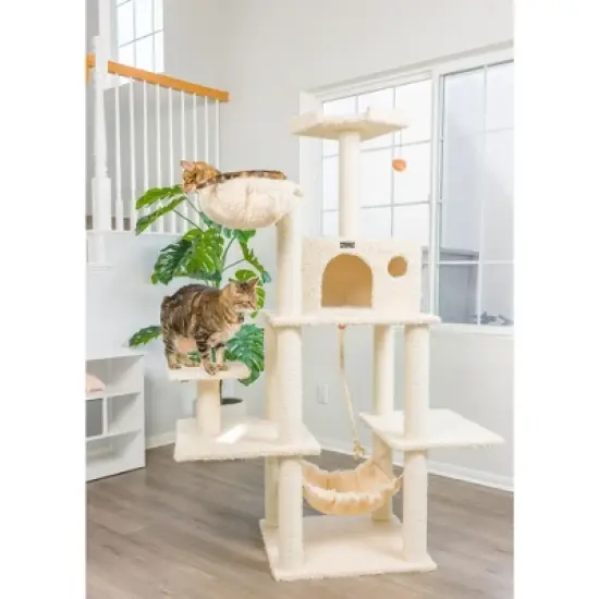 Armarkat Mult -Level Real Wood Cat Tree Hammock Bed, Climbing Center for Cats and Kittens A6901 image {2}