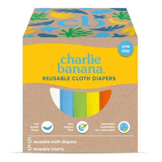 Charlie Banana One Size Reusable Cloth Diaper - 5ct image {5}