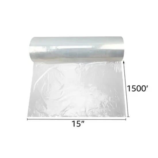 UOFFICE Pack of 4 Rolls Stretch Wrap - 15" x 1500' x 70G,  Hand Wrap Blown image {1}