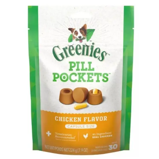 Greenies Pill Pockets for Dogs Capsule Size - Chicken Flavor (Pack of 2) image {5}