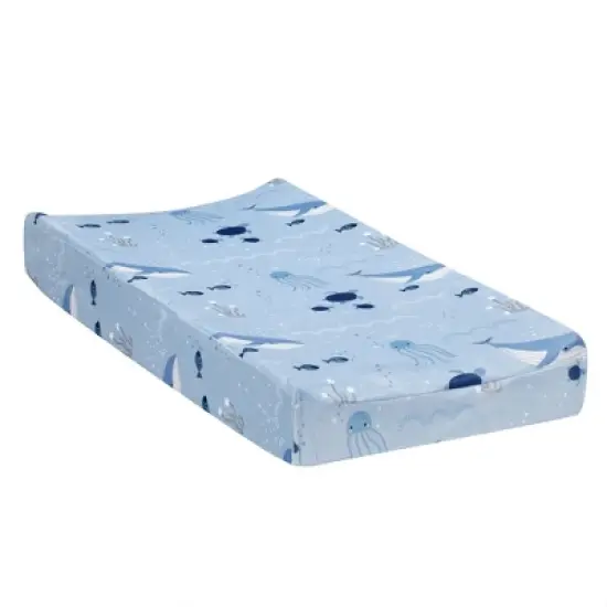 Lambs & Ivy Bubbles and Squirt Underwater Whale/Fish Soft Changing Pad Cover image {5}