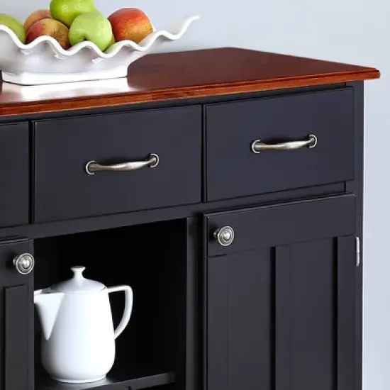 Hutch-Style Buffet Wood/Black/Cherry - Home Styles image {4}