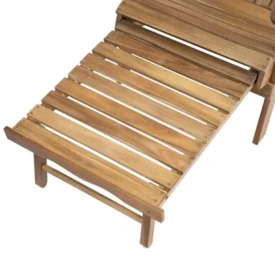 DSVIMOY Adirondack Chair, Folding Outdoor Chair with Extendable leg Rest, Patio Lawn Chair for Outside Garden Backyard, Brown, 60"*29.72"*33.66" image {3}