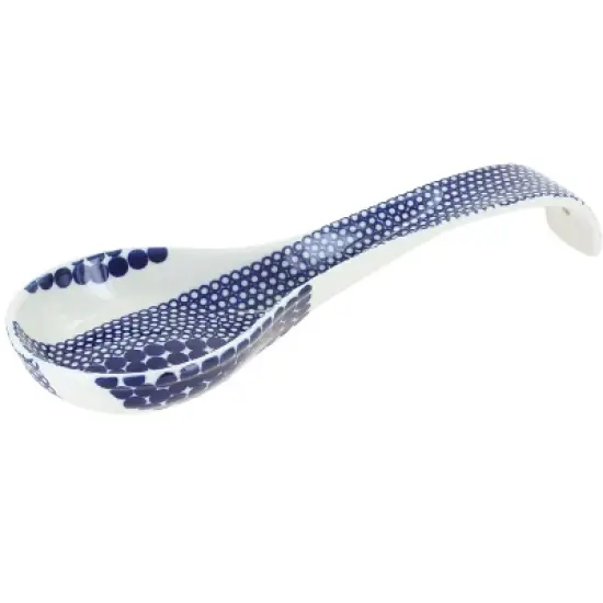 Blue Rose Polish Pottery 1178 Zaklady Large Spoon Rest image {20}