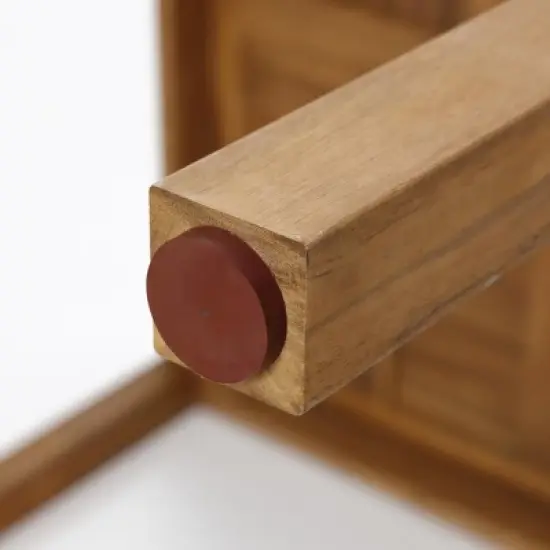 LuxenHome Outdoor Acacia Wood 37-Inch Counter Height 4-Person Dining Table Brown image {7}