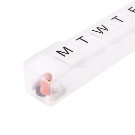 Unique Bargains 7 Compartment Single Row Pill Case 1 Pc image {1}