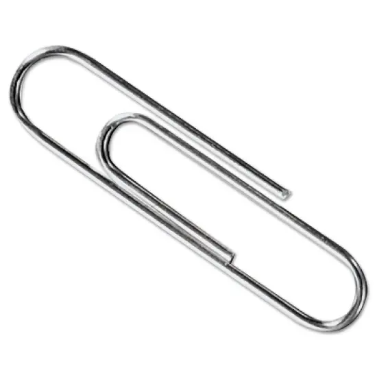 Acco Smooth Economy Paper Clip Metal Wire #3 Silver 100/Box 10 Boxes/Pack 72320 image {1}