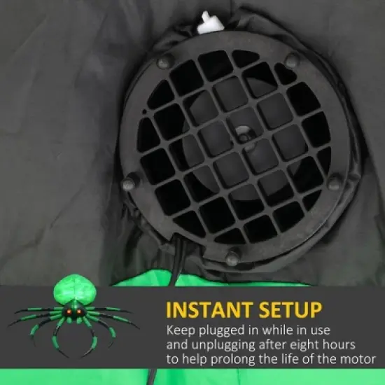 Whisen Halloween Inflatable Outdoor Decoration Spider, Blow Up LED Yard Decor, Waterproof - Green image {6}