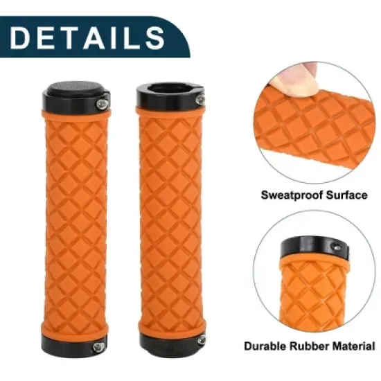 Unique Bargains Bike Handlebar Grips Covers 5.04" Orange 1 Set image {2}