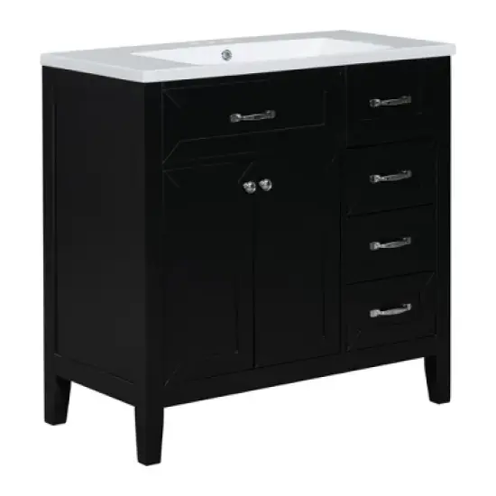 36" Bathroom Vanity with Drawers and Sink - ModernLuxe image {8}