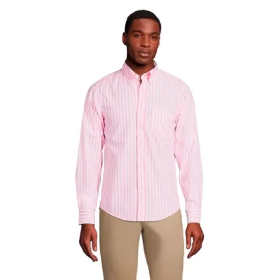 Lands' End Men's Traditional Fit Essential Lightweight Poplin Shirt image {6}