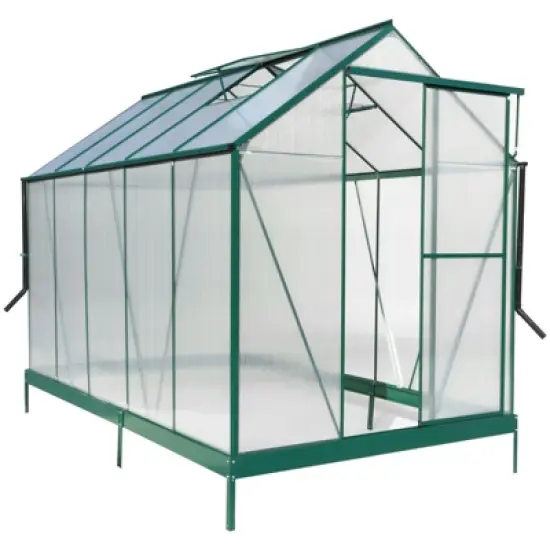 CAVINAS 6.3'*4.2'*7' Durable Polycarbonate Greenhouse Walk-in Greenhouse Kit with Rain Gutter for Backyard image {3}