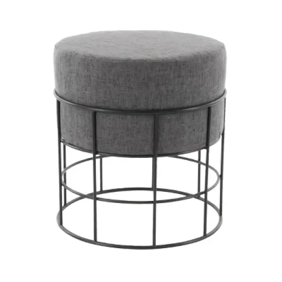 Metal Fabric Patio Garden Stool - Olivia & May image {2}
