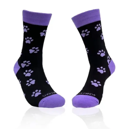 Purple Paw Print Dog Lover Socks from the Sock Panda (Women's Sizes, Adult Medium) image {5}