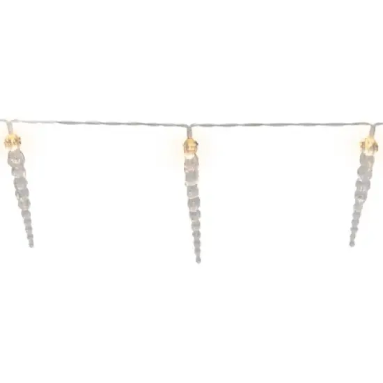 Northlight Icicle String Christmas Light Set - Warm White - 4.5' Clear Wire - 10ct image {4}